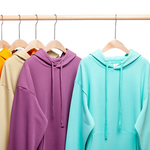 Vente en gros en stock sweats à capuche unisexes surdimensionnés unis 370 coton 22 couleurs 100% g avec logo personnalisé - Product Image 2