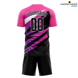 เครื่องแบบเล่นฟุตบอลของผู้ชายชุดเสื้อเจอร์ซีย์สีม่วง-ดำสีระเหิดสีม่วงราคาขายส่ง - Product Image 4