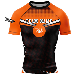 เสื้อรัดรูปสำหรับผู้ชายเสื้อรัชการ์ดแบบซับลิเมชันพิมพ์ลาย - Product Image 5