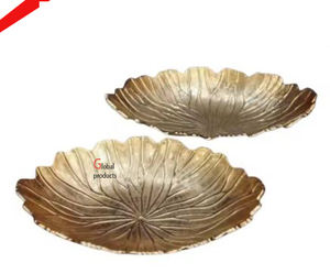 Tazón para servir comida de forma redonda de metal con acabado dorado de gran calidad con diseño de flores para restaurante de hotel - Product Image 5