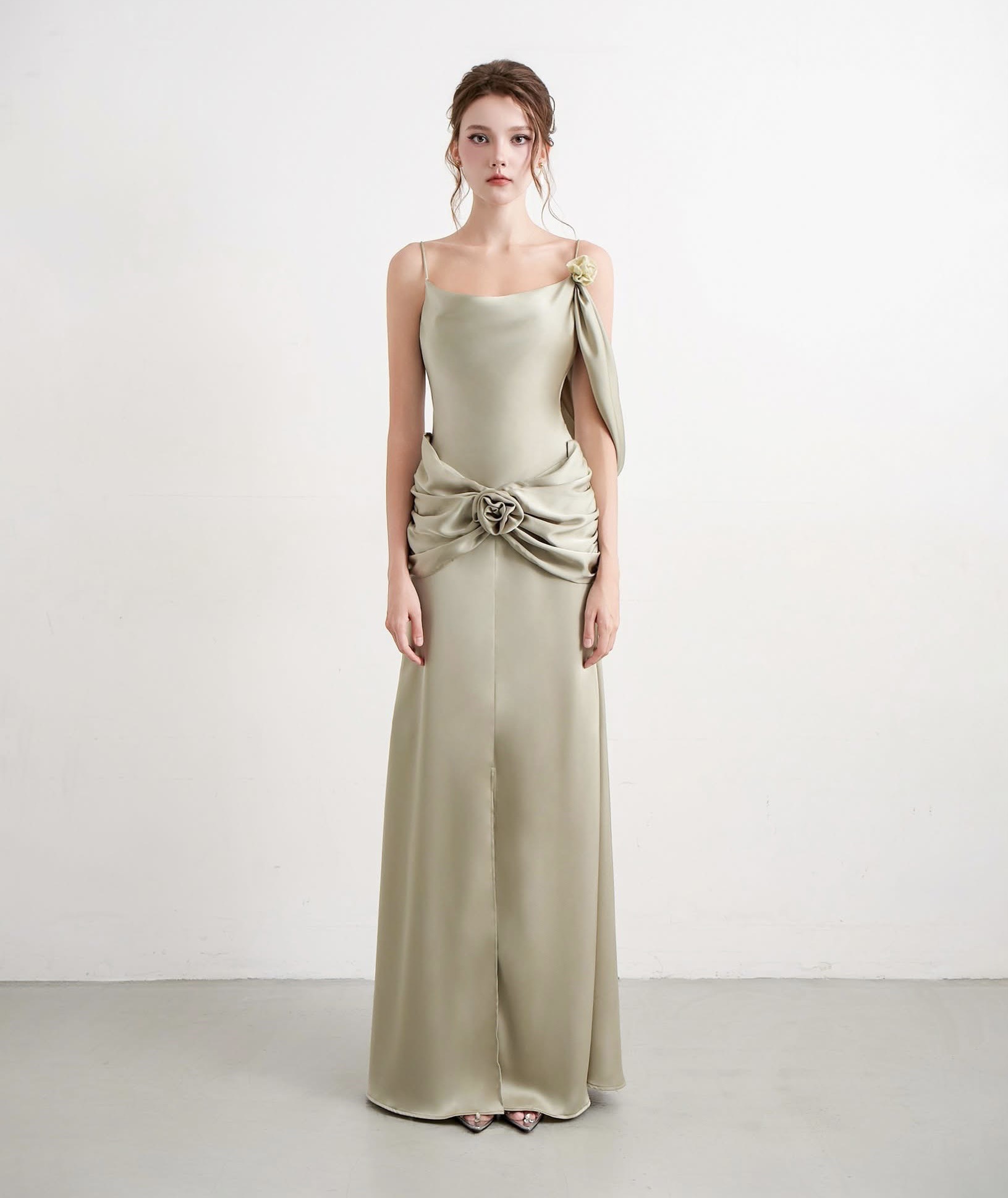 long green linen dress Monette 27