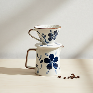 Top Sale 3460661SET-0.36 Durable Porcelain <b>Pot</b> & Dripper <b>Set</b> Compact Design For Camping & Travel Brewing - Product Image 2