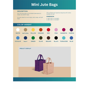 Bolsa de Yute Ecológica con Estampado de Hojas Blancas, Reutilizable, Tamaño Mini, Cierre Superior con Asa, Personalizable, para Uso Diario, Viajes y Publicidad - Product Image 4