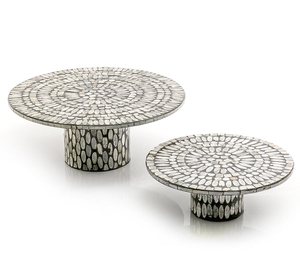 Base en résine de nacre de Collection personnalisée, support à Dessert/plateau à gâteaux à un niveau pour fête d'anniversaire et de mariage - Product Image 6