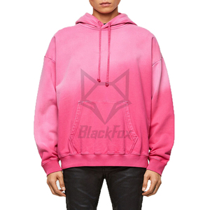 เสื้อฮู้ดสีชมพูทรงโอเวอร์ไซส์ ยูนิเซ็กส์ ผ้าฝ้ายเฟรนช์เทอร์รี่ สไตล์ลำลอง มีกระเป๋าหน้า พิมพ์ลายโลโก้ สไตล์ฤดูใบไม้ร่วง - Product Image 1
