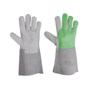 Gants de soudage TIG en cuir de vachette à grain fendu, résistant à l'abrasion ignifuge, résistant aux coupures, main de sécurité industrielle - Product Image 4