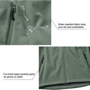 Veste polaire coupe-vent tactique extérieure Softshell personnalisée pour hommes imperméable pêche randonnée avec col montant fermeture à glissière - Product Image 6