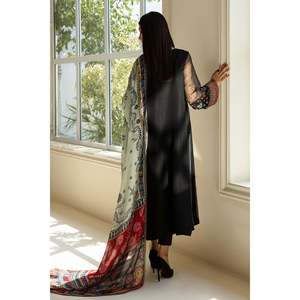 Ensemble de costume en mousseline de soie brodée pour femmes UF-388 - Product Image 2