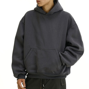 Alta calidad de los hombres de ajuste holgado con capucha de algodón grueso polar estilo holgado ropa informal al por mayor - Product Image 3