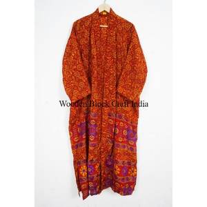 Wholesale Vintage <b>Silk</b> Saree <b>Kimono</b> Long Dress Elegant Luxury Multi Color Design Summer Indian Boho <b>Kimono</b> Dress - Product Image 4