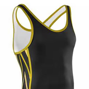 เสื้อกล้ามนักมวยปล้ำแบบรัดเหนือเข่าสำหรับผู้ชายสีพื้นไม่มีลาย - Product Image 4