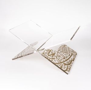 Elegant for Acrylic Quran Stand with <b>Glass</b> <b>Shelf</b> and Customizable Color & Size for Modern Islamic Decor - Product Image 2