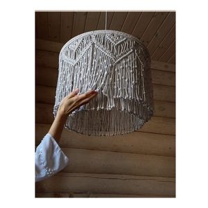 Bông dây Chụp đèn lớp rìa ánh sáng mộc mạc treo trang trí thủ công dệt ánh sáng tự nhiên sợi chiếu sáng lịch thi đấu Mac tán - Product Image 2