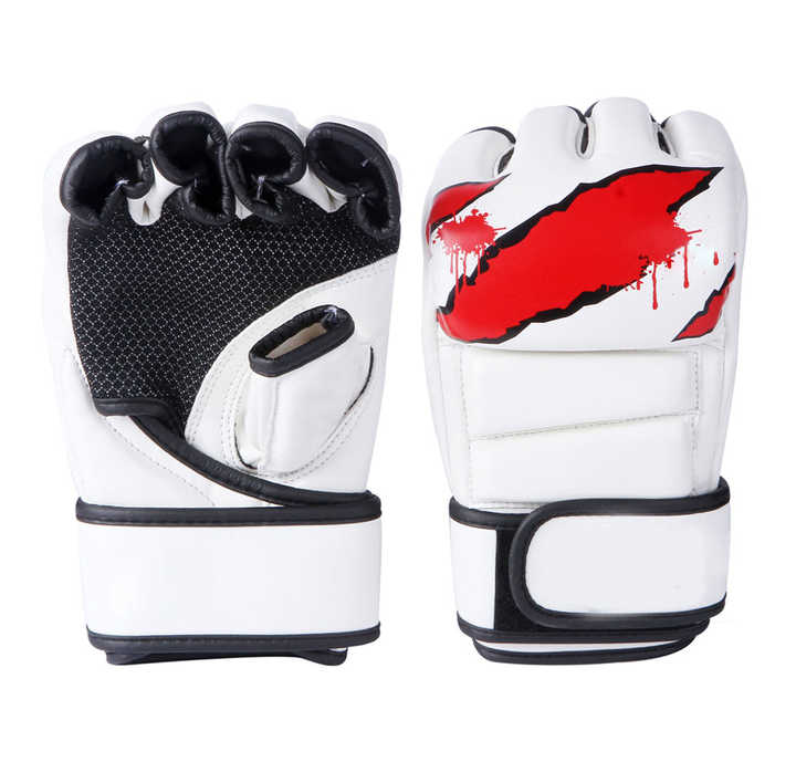 Custom Logo MMA Gloves Tear Resistance PU Leather Boxing Gloves with Wrist Support and Stretch Features for Punching Training