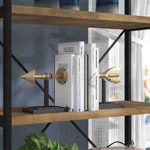 ที่จัดโต๊ะในสำนักงานที่บ้านทำจากทองเหลืองโบราณลูกธนูโลหะสำเร็จที่คั่นหนังสือ - Product Image 3