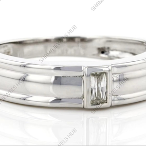 Bague de mariage classique pour homme en argent sterling 925 plaqué, couleur D, clarté VVS1, sertie de moissanite, idéale pour les fiançailles et les fêtes - Product Image 6