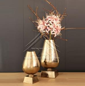 แจกันดอกไม้อลูมิเนียมทำด้วยมือสไตล์อินเดียสำหรับตกแต่งคริสต์มาสงานแต่งงานในบ้าน - Product Image 2