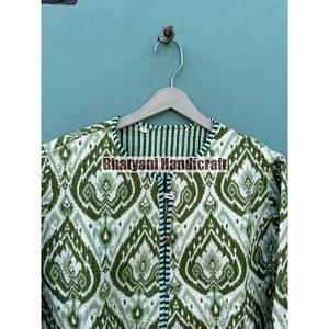 Handmade Indian Cotton Quilted Jacket <b>for</b> <b>Women</b> Bohemian Reversible Unisex <b>Coat</b> with Beautiful Printed Color <b>for</b> Autumn - Product Image 2