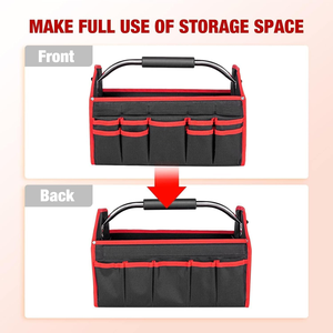 Bolsa <span class=keywords><strong>de</strong></span> Herramientas Plegable Impermeable Personalizada, Grande y Vacía, con Correa <span class=keywords><strong>de</strong></span> Hombro Ajustable y Asa <span class=keywords><strong>de</strong></span> Transporte, para Electricistas Domésticos - Product Image 5