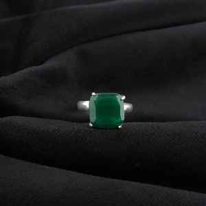 Handmade 925 Sterling Silver Green Onyx Oval Cut IGI Certified 1.40 Carat <b>Ring</b> Jewelry Gift for Mother Wife Women - Product Image 6