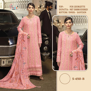 ชุดผ้าจอร์เจียสำหรับงานปาร์ตี้ดีไซน์เนอร์งานปักลวดลายแนวเซ็กซี่จากอินเดียชุด2023ใหม่ - Product Image 6