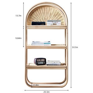 Estante de ratán vietnamita moderno de 3 niveles, estante de almacenamiento de pie tejido a mano de alta calidad para una organización de oficina elegante - Product Image 6