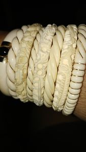 Brazaletes de Hueso Natural Hechos a Mano Ecológicos, Joyería Tribal Étnica Vintage para Mujer - Product Image 5