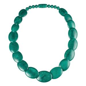 Handmade Chunky Turquoise Blue <b>Resin</b> Statement <b>Necklace</b> for Women and Girls Classic Emotion Pattern From India - Product Image 3