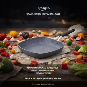 Sartén de Aluminio Antiadherente TEMPRA MINERAL Gris 012163040926 de 26x26cm para la Colección de Sartenes Lagostina - Product Image 3