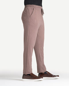 กางเกงจ็อกเกอร์ผู้ชายสีเทาอมน้ำตาล  เอวยางยืด ทรงตรง ผ้าฟลีซ  ขายส่งจากโรงงาน  ชุดลำลองสำหรับฤดูหนาว - Product Image 4