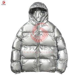 Tendance industrielle Vestes bouffantes d'hiver Streetwear respirantes et coupe-vent avec col montant et logo sur le devant en toile personnalisées pour hommes - Product Image 4