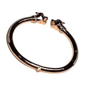 BRAZALETE UNISEX DE ORO ROSA CON DIAMANTES REDONDOS Y DE CORTES BAGUETTE DE 4.5CT - Product Image 4