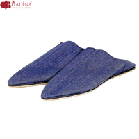 Artisan marocain Babouche pantoufles personnalisé bleu jean coton anti-dérapant poids léger en caoutchouc pour diapositives personnalisées pour les paires d'hiver