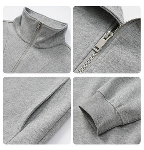 Vêtements pour hommes Street Wear sweat à capuche à demi-fermeture éclair de luxe sweat-shirt unisexe à fermeture éclair décontractée pour l'hiver logo personnalisé - Product Image 6