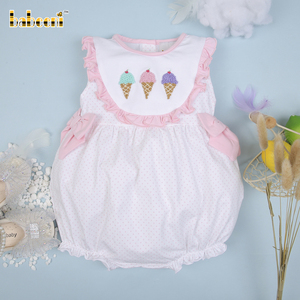 Mameluco bordado a mano con nudo francés para niña, pelele OEM ODM para bebé, fabricante al por mayor, BB2906 - Product Image 6