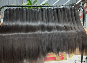 Vente en gros d'extensions de cheveux humains bruts vietnamiens aucun traitement chimique faisceaux de couleur noire naturelle naturelle/os droit - Product Image 3