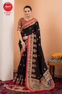 Pashmina tradicional para mujer-Impreso Dola Silk Saree Nuevo lanzamiento - Product Image 3