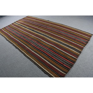 Tapis de 6,3 x 9,6 pieds, tapis turc vintage, tapis oriental en laine noire - Product Image 2