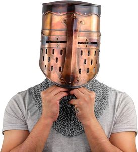 Casco de armadura de caballero cruzado templario Medieval Swaggersoul | Armadura espartana romana griega | Tamaño libre usable para Halloween adulto - Product Image 6