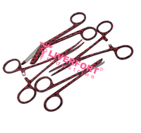Kit chirurgical 4 pièces en acier inoxydable de qualité supérieure : Ciseaux à pansements 5,5 po, Ciseaux à points 4,5 po, Pinces hémostatiques droites/courbées 5,5 po, CE