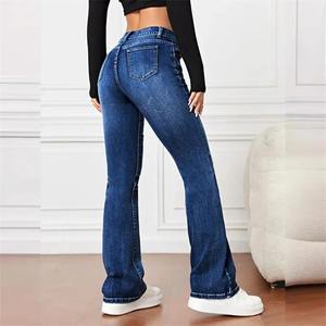 Pantalon en jean évasé surdimensionné de qualité supérieure pantalon décontracté élégant de qualité supérieure pantalon en coton biologique respirant pour femmes - Product Image 4