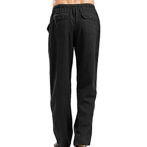 <b>Men's</b> Summer <b>Casual</b> Baggy Beach <b>Trousers</b> Loose Pants 100% Cotton <b>Linen</b> Solid Color-OEM Service Available - Product Image 3