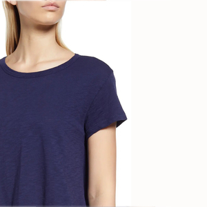 T-shirt pour femme en coton doux, logo personnalisable, col rond uni, manches courtes, confortable, respirant, à porter tous les jours - Product Image 4