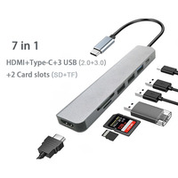 Hub Usb C 7 en 1 pour MacBook iPad Pro ordinateur portable 7 en 1 4K HD MI Hub 4 5 6 7 8 9 10 11 12 en 1 Type USB C Hub Adaptateur USB Type C Dock