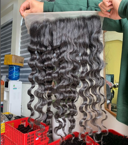 Cabello Humano Virgen Remy Vietnamita Liso Ondulado Frontal Negro en Paquete de 30'' 28''-8'' - Product Image 2