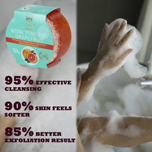 สบู่ก้อนเกรปฟรุตสุดหรู พร้อมฟองน้ำ ช่วยบำรุงผิว ขัดผิว คุณภาพสูง ขายส่ง ผลิตในสหภาพยุโรป - Product Image 5