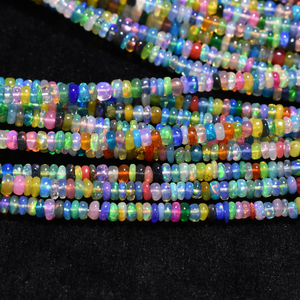 Cuentas Redondas Lisas de Ópalo Etíope Disco Hechas a Mano de 4.5 mm, Hilo de 16 Pulgadas para la Elaboración de Joyas, Piedra Preciosa Curativa - Product Image 3