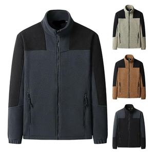 Veste polaire chaude en gros Veste de sport de plein air unie avec poche zippée pour hommes - Product Image 2