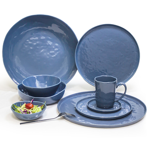 Minimalist Elegant Blue Glossy Underglazed Porcelain Dinnerware <b>Sets</b> Plates Bowls Dishes <b>Cups</b> BPA Free Eco-Friendly Dishwasher - Product Image 5