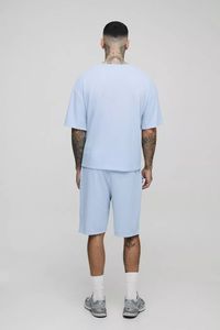 Venta al por mayor personalizado de los hombres de gran tamaño con textura pantalones cortos chándales de calidad superior transpirable ropa casual pulóver chándales para hombres - Product Image 2